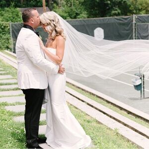 1 tier cathedral length Wedding Veil